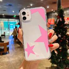 Pink Star Lucky 777 Beautiful Transparent Phone Case For IPhone 16 11 15 14 13 12 Pro Max Plus, Cute Gift For Girls - 無色 - 查看 2