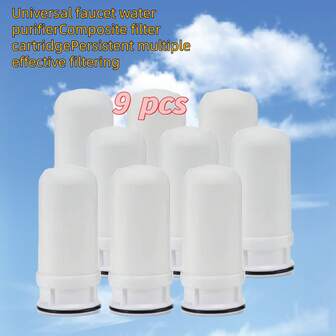 9pcs/6pcs/3pcs Faucet Water Filter Cartridge | Ceramic Composite Multi-Stage Filtration | Faucet Water Filter Replacement Cartridge | Activated Carbon Filter, Removes Sediment, Reduces Chlorine, Scale In Tap Water. Recommended To Replace Every 3-6 Months, For Kitchen Faucet, Bathroom Faucet, Home, Faucet Filter, Sink Filter, Water Purifier