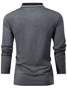 Men's Lightweight Long Sleeve T-Shirt Polo Shirt, Fashion Casual Sports Outdoor Tops For Running, Golf, Fishing, Basketball, Camping, Gym, Suitable As Gift For Husband Or Boyfriend, Spring/Autumn