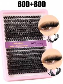 800/600/280 pezzi Estensioni ciglie finte a grappolo stile D, adatte per principianti, ciglie individuali di lunga durata in stili misti, estensioni a grappolo fai-da-te per uso domestico, per ingrandire gli occhi, per cosplay, matrimoni, feste serali, trucco da palcoscenico (10D20D30D40D/50D60D80D100D)