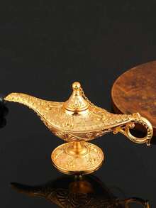 Vintage Magic Lamp Costume Accessories, Classic Arabian Prop Flower Pot Decor (Multiple Colors), Luxury Gold Pattern, Suitable For Home, Living Room, Home Decor, Theme Party Decor, Scene Decor, Holiday Decor, Ideal Gift For Birthday