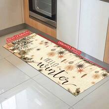 1pc Christmas Doormat, Drainage Mat For Kitchen, Living Room, Entryway, Balcony, Home Decor, Anti-Slip, Suitable For Cafe, Bar, Holiday, Party, Bedroom, Bathroom