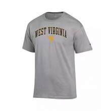 Champion Men's Heather Gray West Virginia Mountaineers Arched Logo T-Shirt |  | Men Sports Tees & Tanks - 希瑟.格雷 - 查看 3