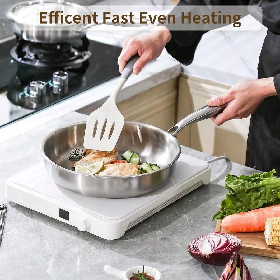 Chảo rán 3 lớp bằng thép không gỉ, phù hợp với mọi loại bếp, làm nóng nhanh và đều, tương thích với bếp từ, có thể rửa bằng máy rửa chén, chống dính, chảo rán nhỏ, chảo rán chống dính có nắp, bộ dụng cụ nấu ăn, chảo rán hình tổ ong, dụng cụ nhà bếp hiện đại, chảo rán thời trang, chảo rán chất lượng cao, dụng cụ nấu ăn bền bỉ, dụng cụ nhà bếp đa năng, chảo rán chống dính, dùng cho đầu bếp chuyên nghiệp, nấu ăn hàng ngày.