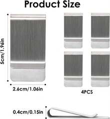 4 Pack Clip de para Tarjetas de Crédito Portatarjetas de Titanio Sólido con Clip para Dinero Billetera Minimalista Delgada y Funcional Regalo de Graduación para Hombres - 1 - Ver 2