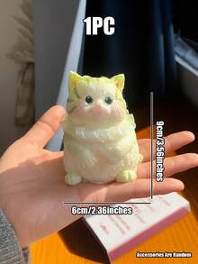 1/8个可爱硅胶仿真猫咪，粘性减压玩具，可爱小饰品，软萌捏捏乐玩具，可注入泡泡，便携旅行手指捏捏乐玩具，柔软可爱 - 彩色 - 查看 28