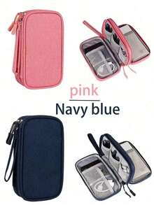 1pc Dual Layer Digital Accessories Organizer Bag, Multifunctional Storage Pouch, Waterproof Portable Electronics Organizer, Suitable For Short Trip Toiletry Bag, Travel Essential Storage Bag, Unisex Electronic Accessories Storage Bag. Can Hold Cables, Chargers, Phones, Earphones, Power Adapters, Charging Cables, Wireless Mouse, SD Cards, USB Mouse, Phone Cases, Wireless Earphones, Bluetooth Earphones, Earbuds. Applicable For Business, Travel