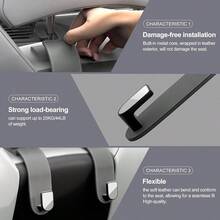 Ganchos para reposacabezas de coche, paquete de 2 ganchos de piel de microfibra para asientos traseros para monederos y bolsas, accesorios universales para organizador de coche negro - 2 piezas + gris - Ver 6