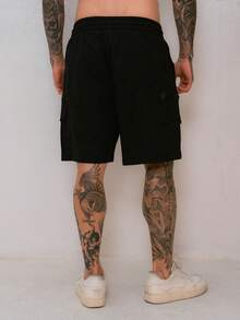 Men's Bermuda Shorts Summer Regular Fit Pocket Drawstring Beach Going Out Night Out Weekend Casual Holiday Sports Cycling Daily Baby Moon Garden Photoshoot Birthday Formal & Evening - 黑色 - 查看 5