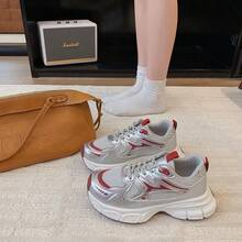 Red Niche Chunky Sneakers For Women, 2025 Summer New Versatile Student Campus Style Lightweight Casual Shoes, - Red - View 7