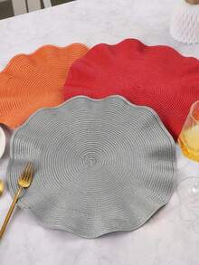 1 pieza/4 piezas/6 piezas/12 piezas Manteles individuales redondos tejidos con patrón de onda bohemio, de 15 pulgadas, de unicolor, para decoración de mesa de cocina, almohadillas antideslizantes para tazas, platos, cuencos, adecuadas para festivales, fiestas, cumpleaños, bodas, banquetes, decoración de mesa, decoración del hogar, decoración de dormitorio