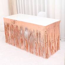 1 Stück 75*183cm geeignet für kleinen Esstisch Tischdecke, Einweg Aluminiumfolie Girlande Tischrock, geeignet für Geburtstags-Party, Hochzeit, Weihnachts Tischdekoration, Fröhliche Weihnachten