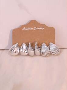 Pendientes de botón de plata, pendientes minimalistas de gota de resina, elegantes y de moda