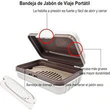 Jabón de Viaje, Bandeja de Jabón de Baño Portátil con Bandeja Adecuada para Baño, Gimnasio - Gris+Azul - Ver 4