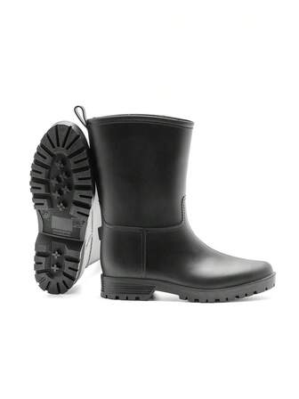 （尺码偏小一码）女士短款雨靴，时尚切尔西水鞋，花园涉水橡胶靴，轻便户外涉水靴