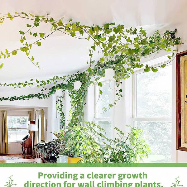 1/10/20 Stücke, Pflanzenwandclips, Soporte Para Plantas, Kunststoff Pflanzenkletterklammern für Wände, abnehmbare unsichtbare grüne blattförmige Dachbefestigungen, mit Acrylklebestreifen, geeignet für Weinreben, Efeu und andere Kletterpflanzen, Tutor Planta