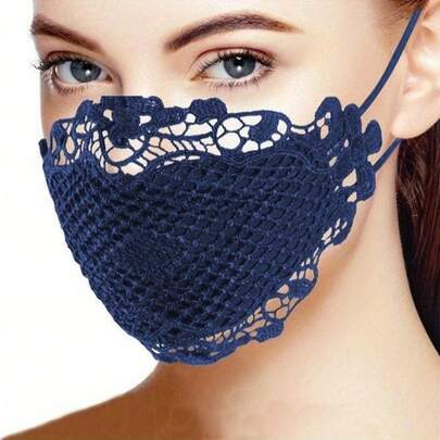 Multicolor Charming Fashion Simple Solid Lace Mask Fashion Women's Face Mask