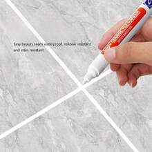 10pcs White/Gold, Tile Seam Repair Pen, White Tile Filling Pen, Bathroom Tile Floor Repair Kit, Mildew Proof And Waterproof Tile Marker, Home Improvement Wall Seam Marker