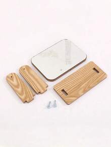 1 oglindă de machiaj din lemn, oglindă rotativă pentru birou, oglindă de toaletă pentru căminul studențesc, oglindă de înfrumusețare