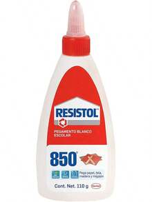 Resistol 850 Escolar, pegamento blanco para el hogar, escuela y oficina, resistol no tóxico, adhesivo para manualidades y tareas, pegamento líquido, bote 1x225g - Escolar, pegamento blanco para el hoga - Ver 7