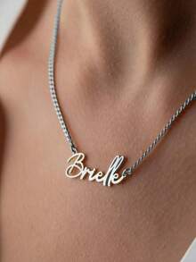 Customized Minimalist Elegant Personalized Multi-Chain, Multi-Font Selectable Pure English Letter Name Necklace, 18K Gold Plated Stainless Steel Material, Gold/Silver Color Options, Delicate Jewelry, Suitable For Couples, Friends, Family - Customizable Text/Name - Ideal Gift For Christmas, Valentine's Day, Birthday, Anniversary - Elegant His & Her Jewelry Matching, Necklace