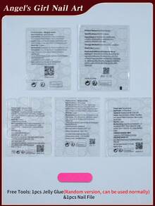 24 Pieces Of Almond Shaped Pressed Fake Nail Patches, Simple Gradient Sweet And Cool Japanese And Korean Style Women's Nail Patches, New And Fashionable Fingertips, Matched With 1 Piece Of Jelly Glue And 1 Piece Of Rubbing Strip, Suitable For Women's Parties, Dances, Daily Casual Wear, Detachable And Reusable