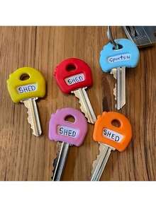 8pcs Retractable Key Chains With Tags, 2.8cm/1.1" Soft Touch Key Identifiers Fit Most Keys, With Blank And Pre-Printed Labels, Home Office Accessories