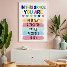 1pc/Set Modern Positive Affirmation Of Mental Health Canvas Posters Prints - Empowering Therapist Offices, School Counseling, Inspiring Canvas Wall Arts Paintings,Without Frame - Multicolor - View 6
