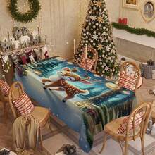 1/20 pièces Nappes de Noël, Cadeaux de Noël de luxe et colorés, Nappes avec motifs mignons de rennes et de sapins de Noël, Décoration d'ambiance de Noël, Convient pour le style de Noël, Convient pour une utilisation intérieure et extérieure, Décoration de table de cuisine et de salle à manger, Cadeaux pour la famille et les amis