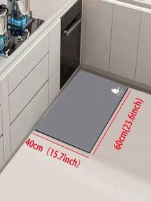1入組矽膠廚房地墊，具有精緻的純色設計，防疲勞和緩衝，吸水快乾，底部有防滑橡膠，適用於廚房、浴室、門廳、洗衣間等場所，裝飾房間