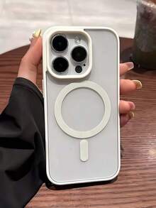 1 Stück neuer einfarbiger Acryl-Magnetisch-Weißer Handyhülle kompatibel mit iPhone 16 Pro Max, 11/12/13/14 Plus, XR/7/8 Plus, 15 Pro Max, 17 Pro Max, Air, auch kompatibel mit Samsung Serien - Weiss - Übersicht 3