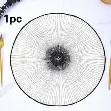 1/2/4 piezas, Individuales de estilo bohemio para mesa de cocina interior/exterior, lavables, resistentes al calor, individuales limpiables para mesa de comedor para camping, festival, boda, fiesta - Blanco y Negro - Ver 9
