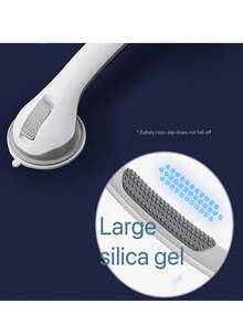 1 عبوة مقبض حمام بشفاط أبيض بطول 16 بوصة - قبضة دش مضاد للانزلاق، بدون تركيب ثقب، مساعدة حمام مضاد للسقوط للمسنين، حوض الاستحمام والمرحاض (سعة 300 رطل)