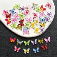 32/72 piezas Mini decoraciones de mariposas de resina, decoración con tema de insectos coloridos, adecuado para manualidades DIY, pasadores de pelo, joyería, manualidades navideñas, artículos festivos, decoración del hogar, decoración de oficina, para diversas ocasiones y decoraciones de boda