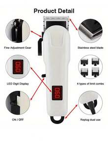 Hair Trimmer & Clipper Blades & Accessories - White - View 9