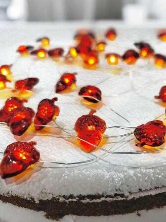 1 件 - 秋季橡子灯笼装饰，LED 灯温暖橡子灯串电池供电秋季灯饰秋季家居室内装饰，户外花园装饰，户外花园装饰走廊自动扶梯装饰，餐桌装饰，感恩节南瓜灯笼串装饰，秋季装饰，万圣节装饰，万圣节装饰