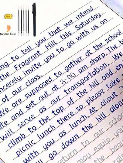 Kit de Caligrafia Completo para Especialistas - Caderno de Caligrafia Côncava em Inglês, Perfeito para Escrita Elegante