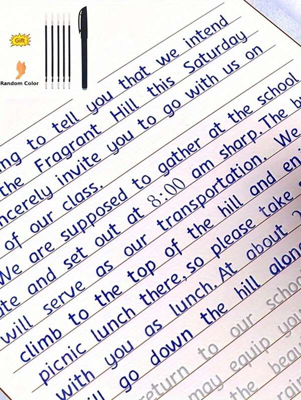 Komplettes Kalligraphie-Set für Experten - Konkaver Kalligraphie-Übungsheft auf Englisch, perfekt für elegante Schreibschrift