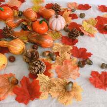 70 Decoraciones de Otoño, Calabazas de Halloween, Calabazas Decorativas de Otoño, Incluyendo Calabazas, Piñas, Bellotas y Hojas de Arce, Perfectas para Decoraciones de Halloween, Otoño y Acción de Gracias - 1 - Ver 7