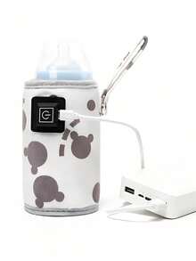 1. Portable Digital Display Milk Bottle Warmer, Convenient For Moms To Control The Temperature Of Breastmilk Feeding. Maintains Milk Temperature To Prevent Baby From Drinking Overheated Or Overcooled Beverages, Allowing Baby To Drink Comfortably. - Brown - View 3