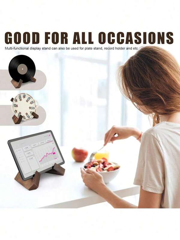 Wooden Restaurant Home Menu Stand, Kitchen Recipe Display Rack, Hanging Bookshelf Desk Top Reading Book Holder