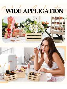 1/3 Stücke kleine Holzaufbewahrungsbox, geeignet für die Schreibtischorganisation, stapelbare Mini-Kunststoffaufbewahrungsbox, geeignet für Aufbewahrungsregale im Büro Zuhause, kleine Aufbewahrungskorb Behälter