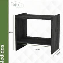KITUL Set de 2 Mesitas de Noche Modernas – Burós Minimalistas de Madera con Estante de Almacenamiento, Mesas Auxiliares para Recámara, Sala, Sofá o Recibidor - Anáhuac - Ver 7