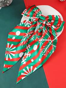 4 piezas Clips/Ganchos elegantes de Navidad para el cabello de mujer - Diseño impreso de muñeco de nieve/regalo/elemento navideño, lazos de cinta, accesorios para el cabello para recogidos parciales/fiestas de Navidad, pasadores de cabello, barrettes, accesorios lindos