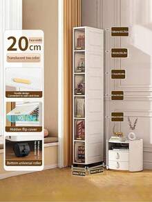 3/4/5/6 Layers Storage Cabinets, Ultra-Thin Plastic Storage Boxes For Kitchens And Bathrooms, Portable Design, Suitable For Narrow Spaces, Kitchen Storage Cabinets, Modern Decorative Cabinets, Kitchen Cabinets, Shower Carts, Storage And Organization. - 白色 - 查看 5