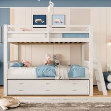 Kids Bed Frames, Headboards & Footboards - White + Pine + 90cm*200cm-1 - View 6