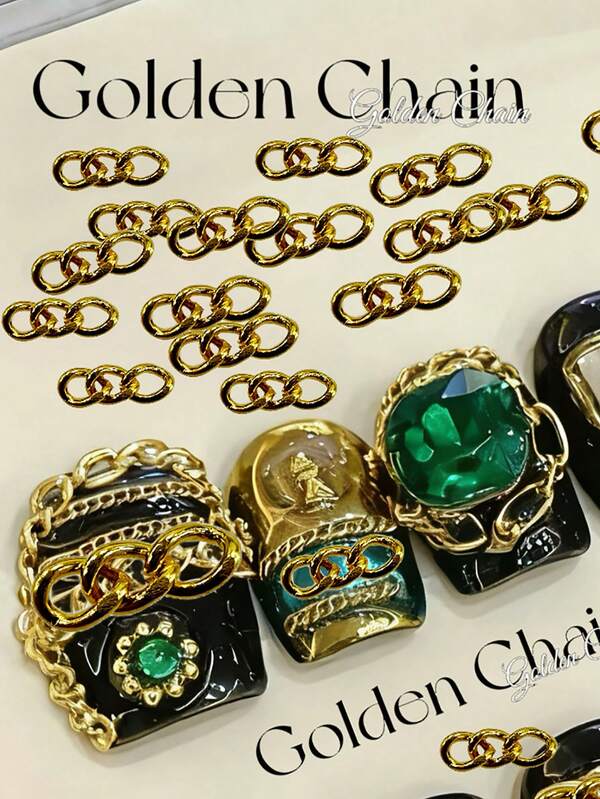 KIRAME 20 piezas KIRAME 3x9mm Encantos de aleación chapados en oro resistentes al color, para decoración de uñas DIY, salón de uñas, suministros para uñas, Halloween, Navidad, Año Nuevo, regalo de fiesta