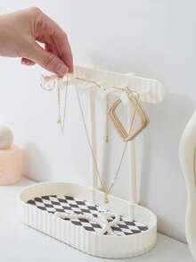 1pc/2pcs Jewellery Organiser, Desktop Double Earring And Necklace Display Stand, Hairband And Accessories Organiser With Drawer Tray, Jewellery Display Desktop Organiser For Earrings, Necklaces And Rings, Valentine's Day Gift, Gift Boxes For Girlfriends, Mothers, Women, Girlfriends, Valentine's Day Boxes, New Year's Boxes, Home Decorations