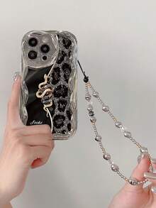 Snake Skin Painted Electroplated Bracelet Decor Soft Phone Case Compatible With IPhone 16/16 Pro/16 Pro Max, IPhone 15, XR, 7P 8P, P12 Pro Max, P13 Pro Max, P14 Pro Max, P13, P14, P11, P12, P14, XS/S/XS Max/7 8 GES2, Cute & Fashionable Thick Protective Phone Cover