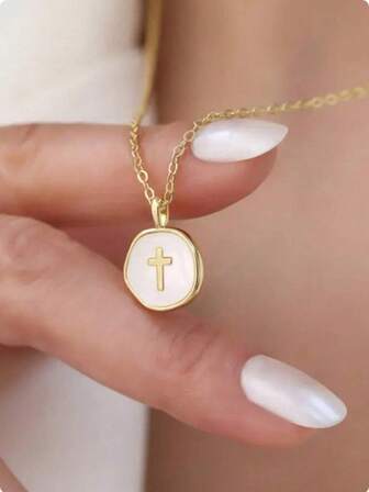 1 mini-korshängehalsband - elegant och enkel kristen gåva, lämplig för kvinnor och tonåringar, bärs året runt till jul, Thanksgiving, mors dag